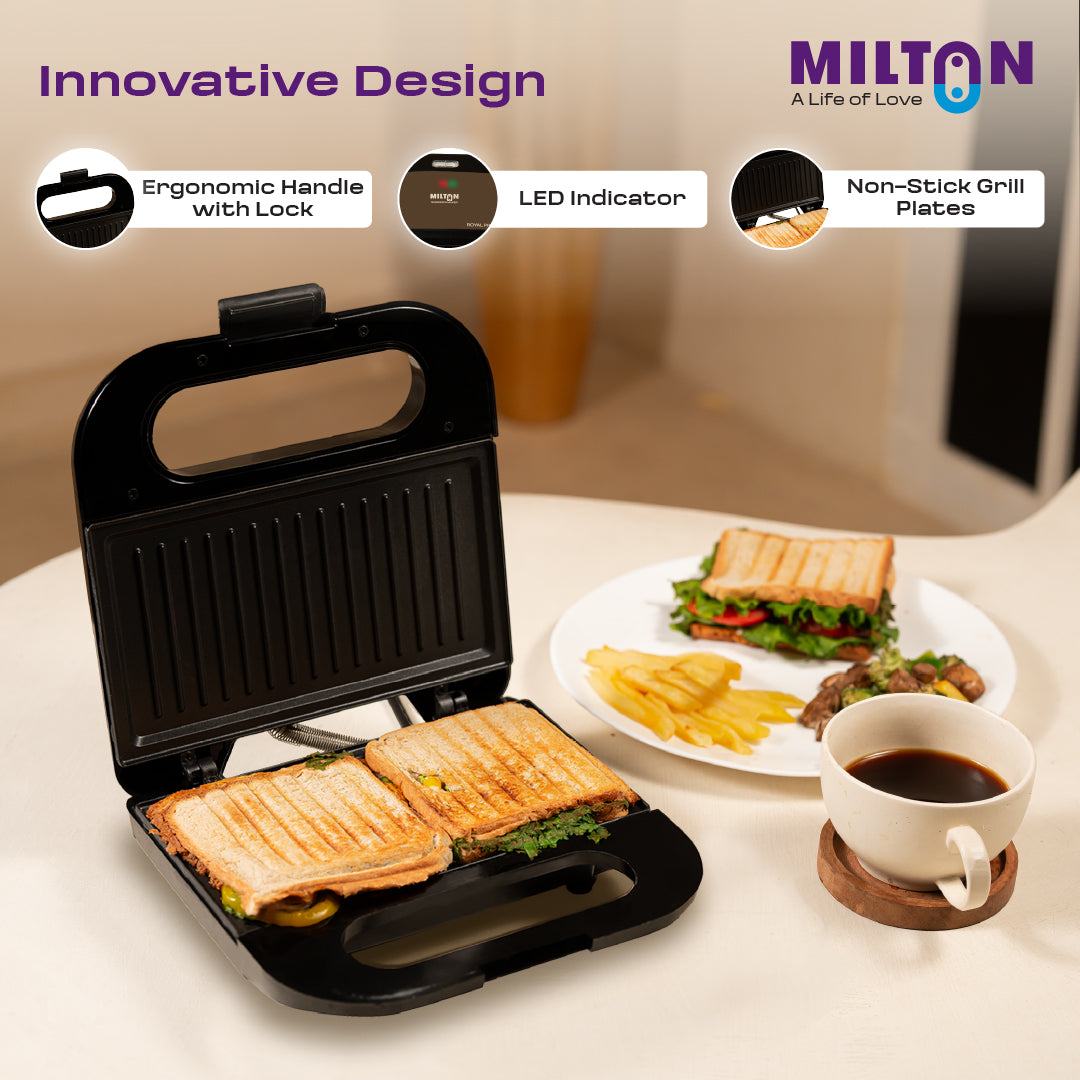 Milton Royal Pro 800W Griller Toaster Sandwich Maker