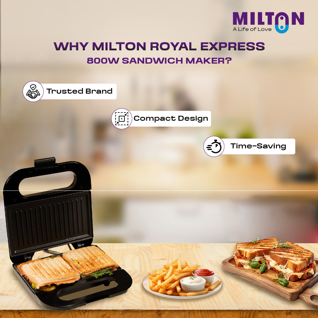 Milton Royal Pro 800W Griller Toaster Sandwich Maker