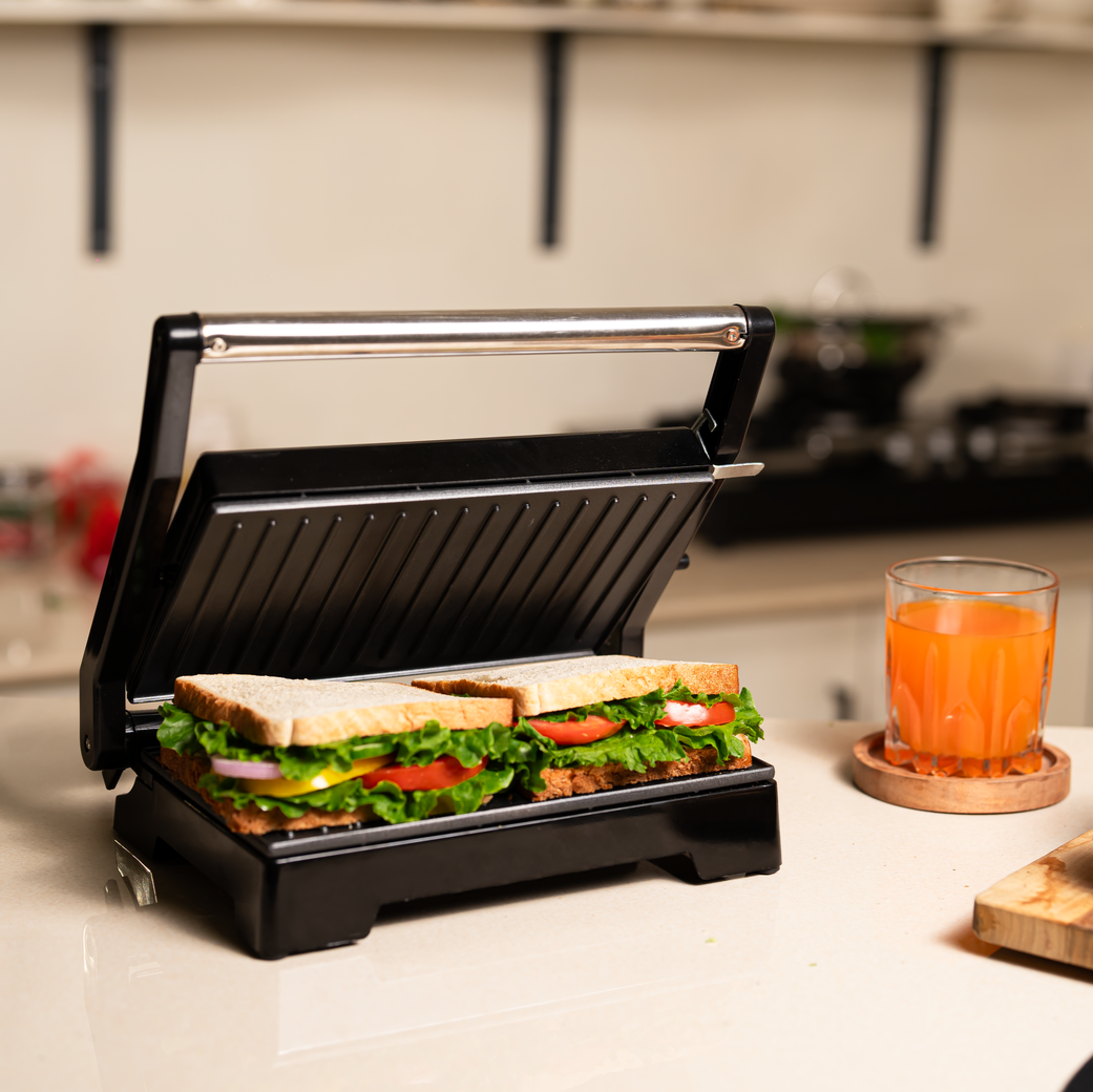 Milton Premium 800W Panini Press Griller Sandwich Maker 180° Rotate