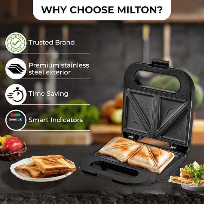 Milton Royal Pro 800W 2-Slice Triangular Sandwich Maker