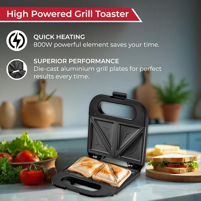 Milton Royal Pro 800W 2-Slice Triangular Sandwich Maker