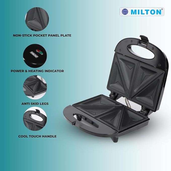 MILTON Express 800W 2 Slice Sandwich Maker | Hot Sandwiches In Minutes