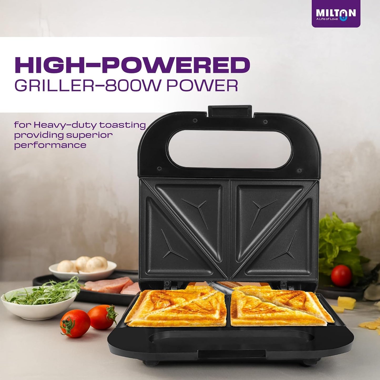 Milton Royal Pro 800W 2-Slice Triangular Sandwich Maker