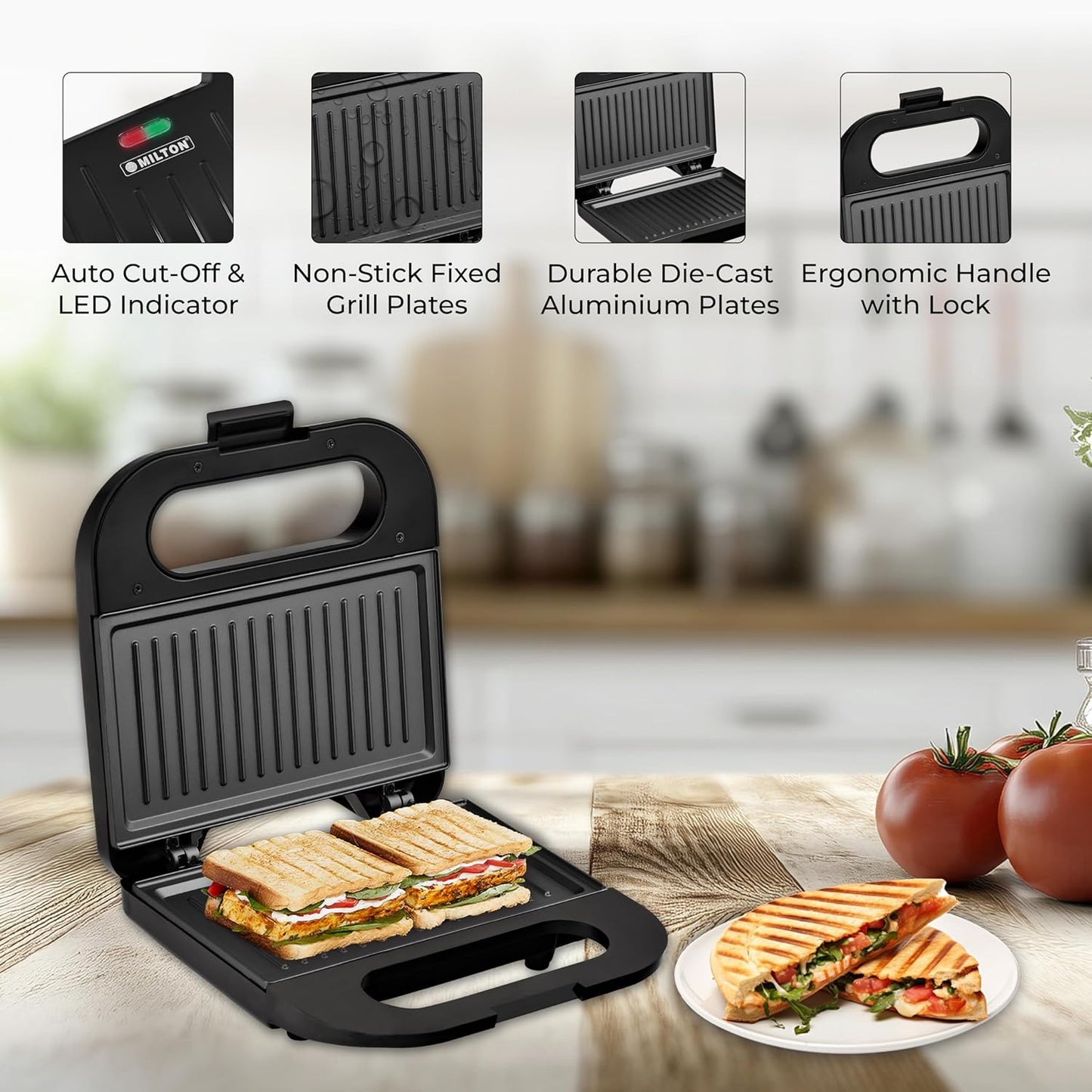 Milton Royal Express 800W Grill Toaster & Sandwich Maker