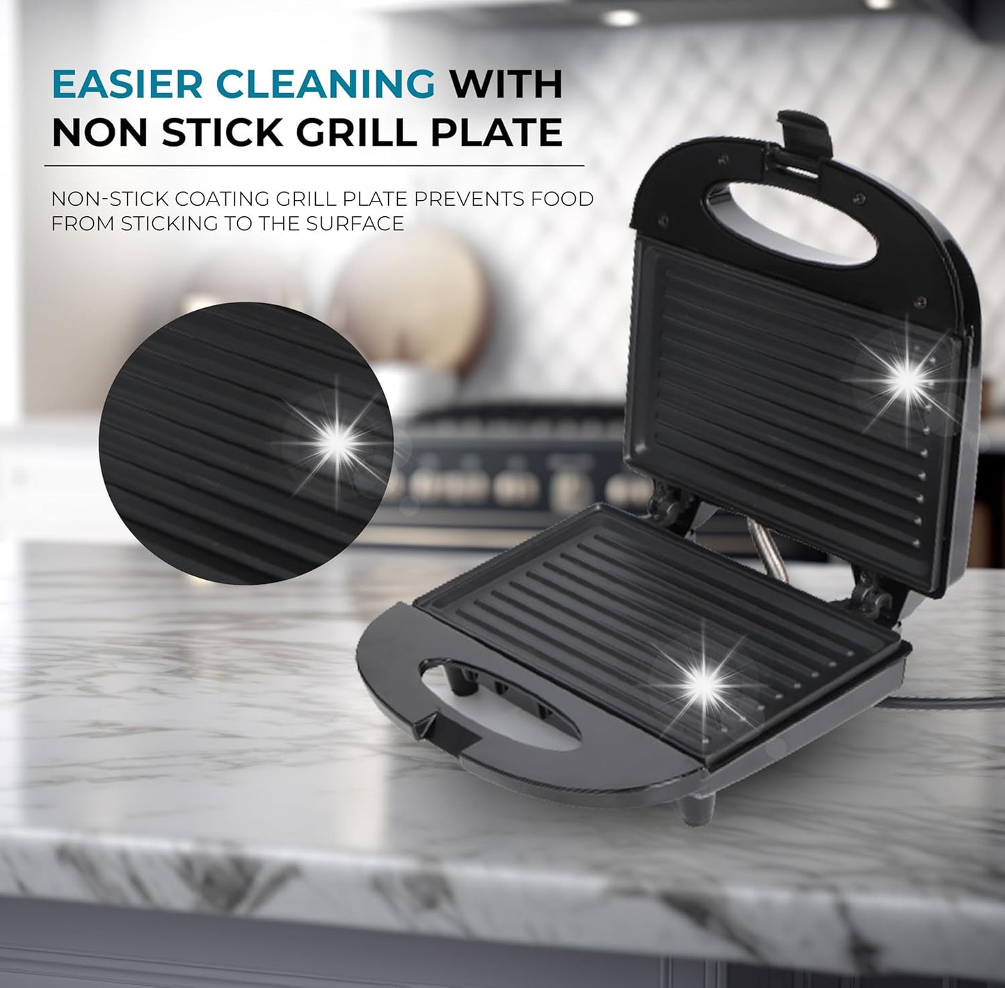 MILTON Express 800 Watt Griller Sandwich Maker | Hassle-Free-Cleaning
