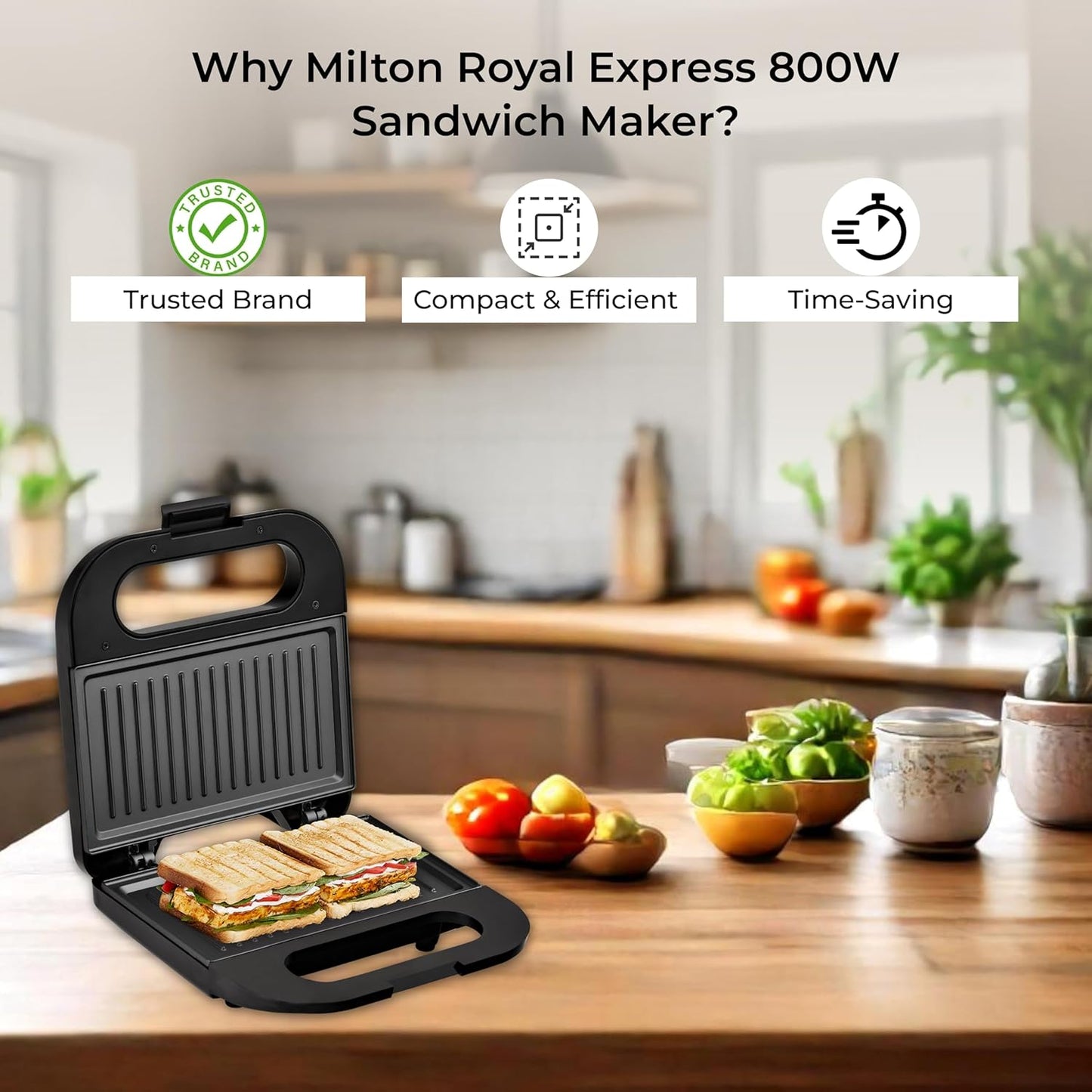 Milton Royal Express 800W Grill Toaster & Sandwich Maker