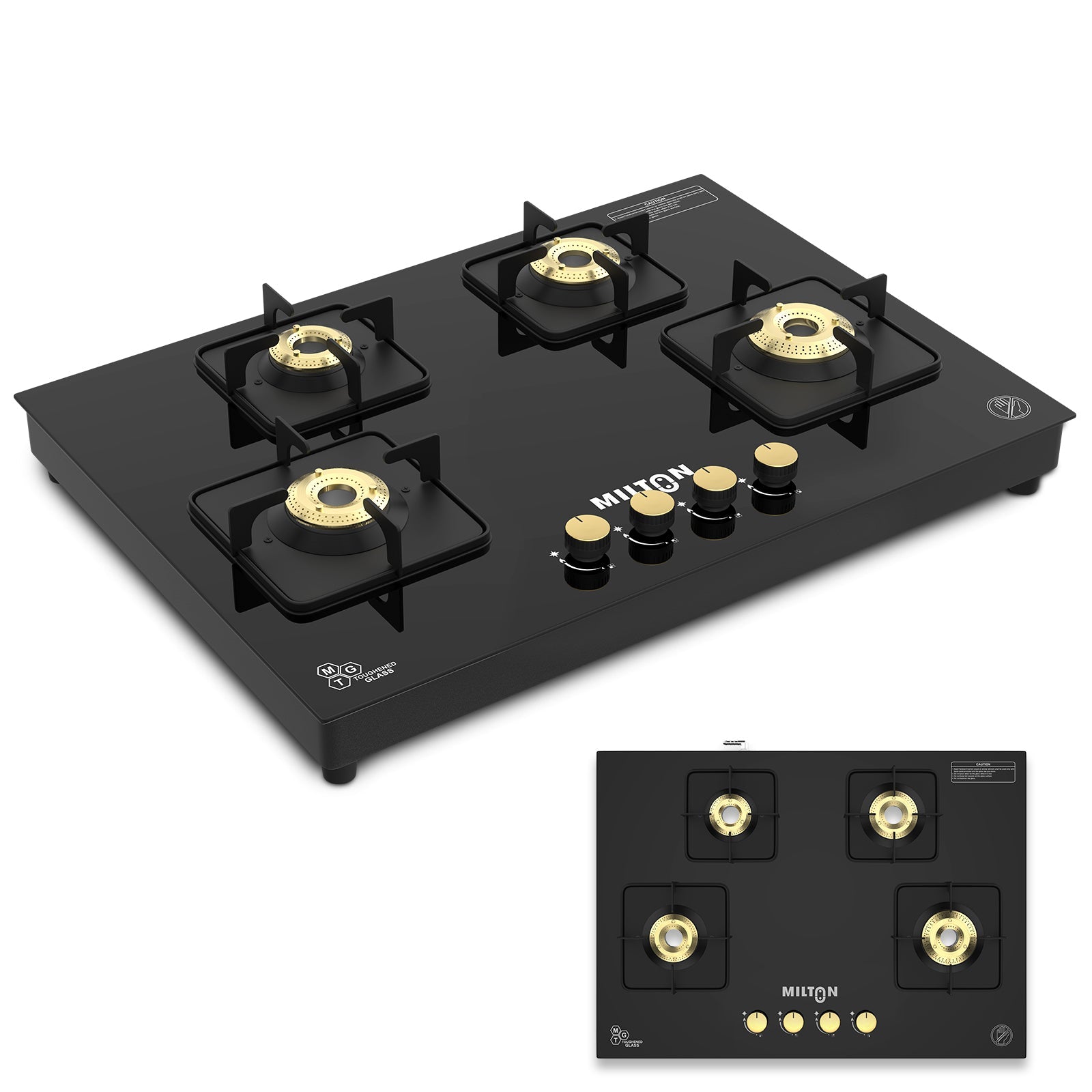 Milton Champion Top Hob 4 Burner Gas Stove Durable Design & Powerful