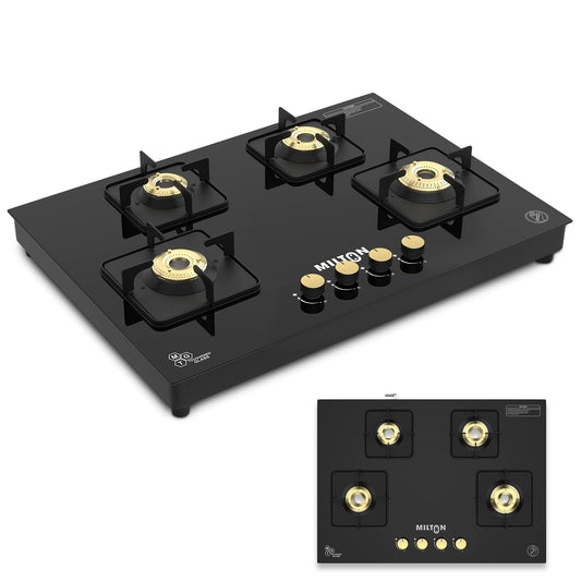 Milton Champion Top Hob 4 Burner Gas Stove Durable Design & Powerful