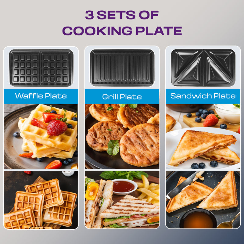 Milton Royal X 3-in-1 Sandwich Maker with black body and indicator lights on top.”