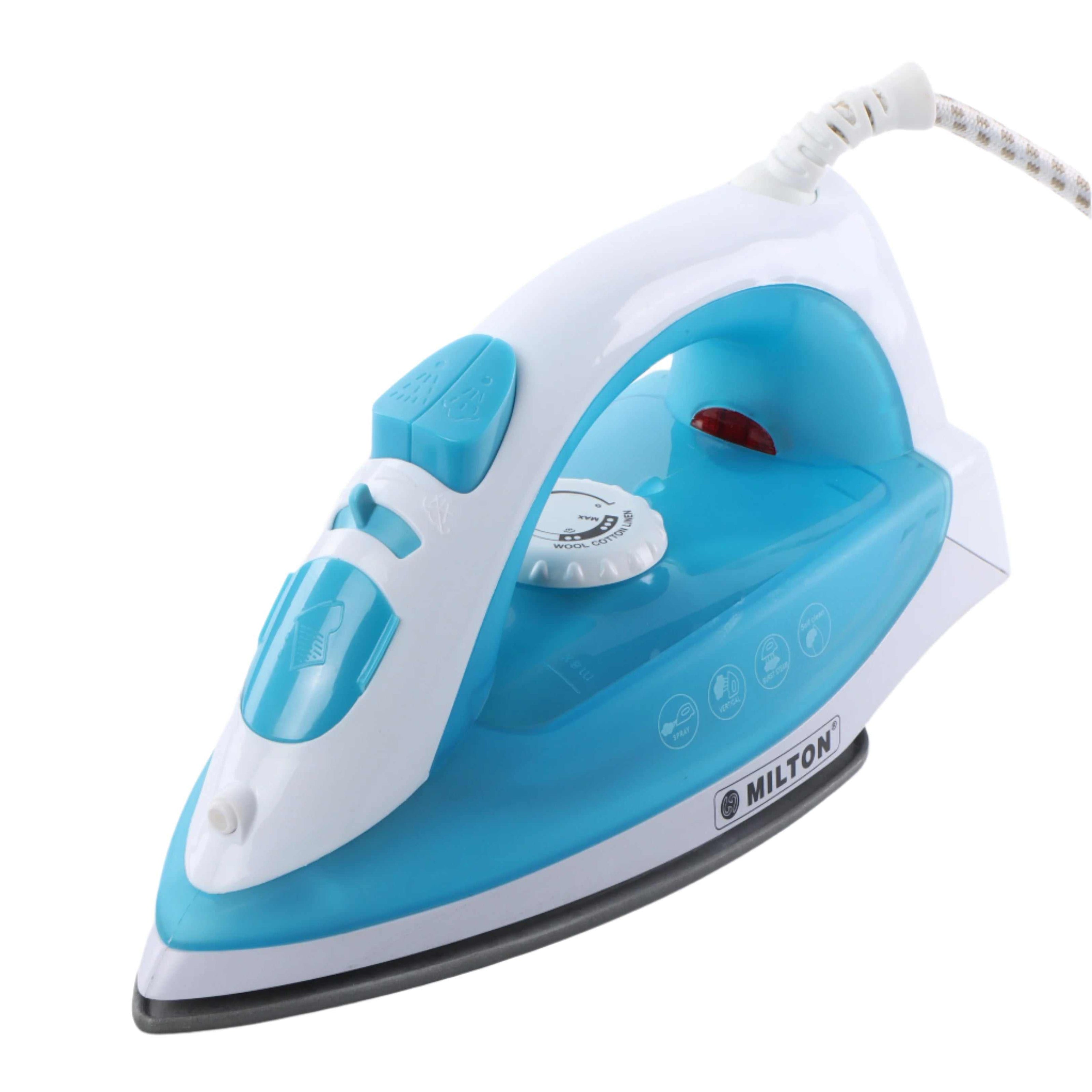 Milton Supreme X 1600 Steam Iron with powerful steam output, stainless steel soleplate, and ergonomic design for smooth, wrinkle-free clothes at home.