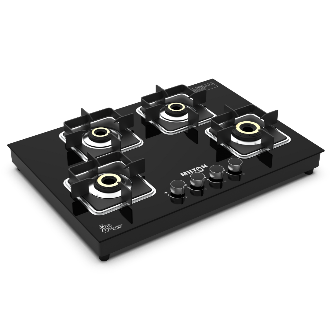 Elite Top Hob 4 Burner Automatic Ignition Glass Stove Tempered Glass