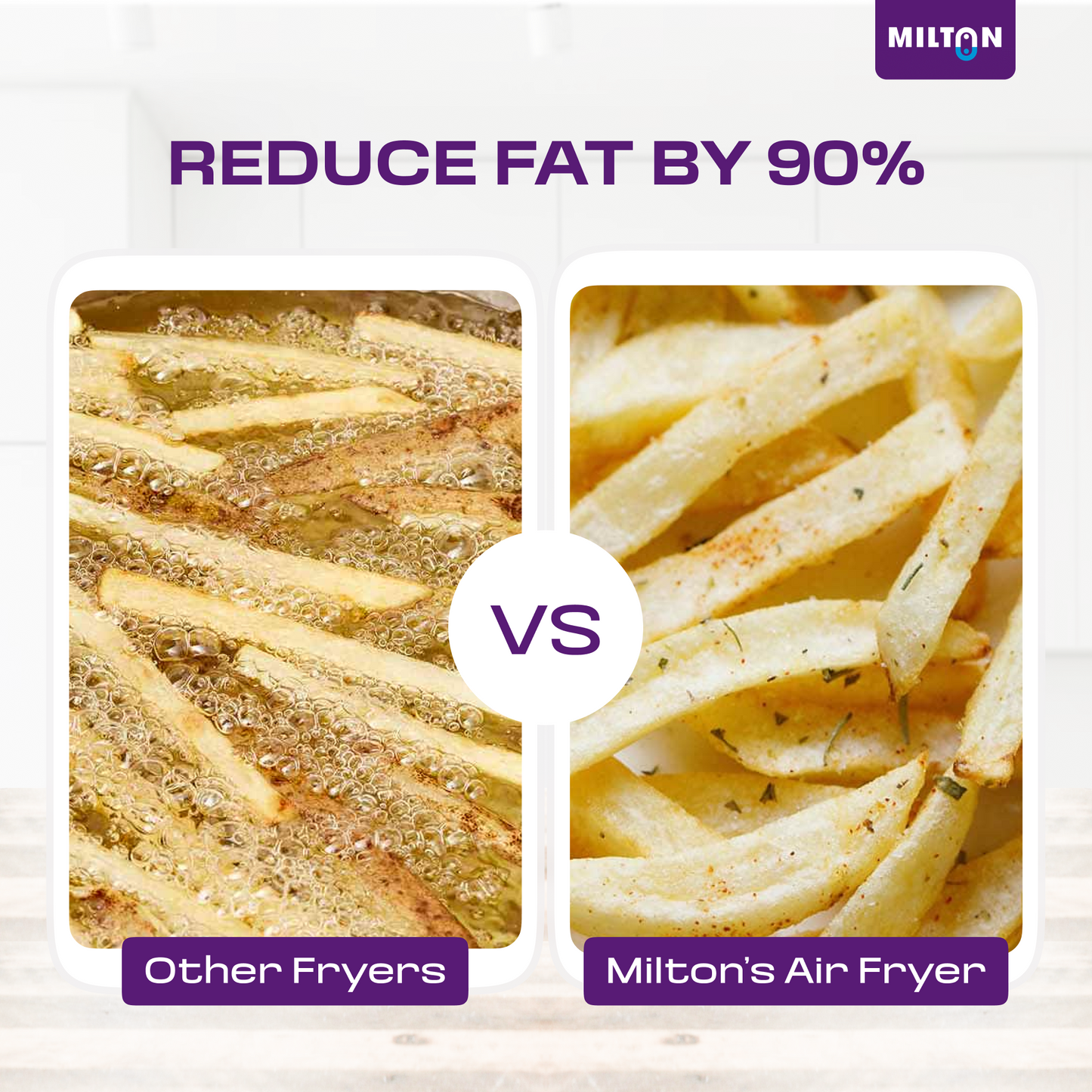 Milton Rapid 5L Air Fryer with digital display and large capacity for oil-free frying, ideal for healthy cooking at home with fast heating and easy controls.