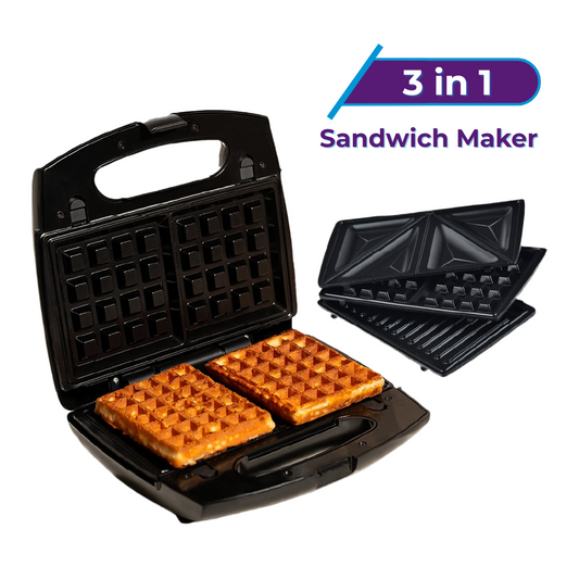 Milton Royal X 3-in-1 Sandwich Maker – 850W | Waffle, Panini Press Grill & Sandwiches
