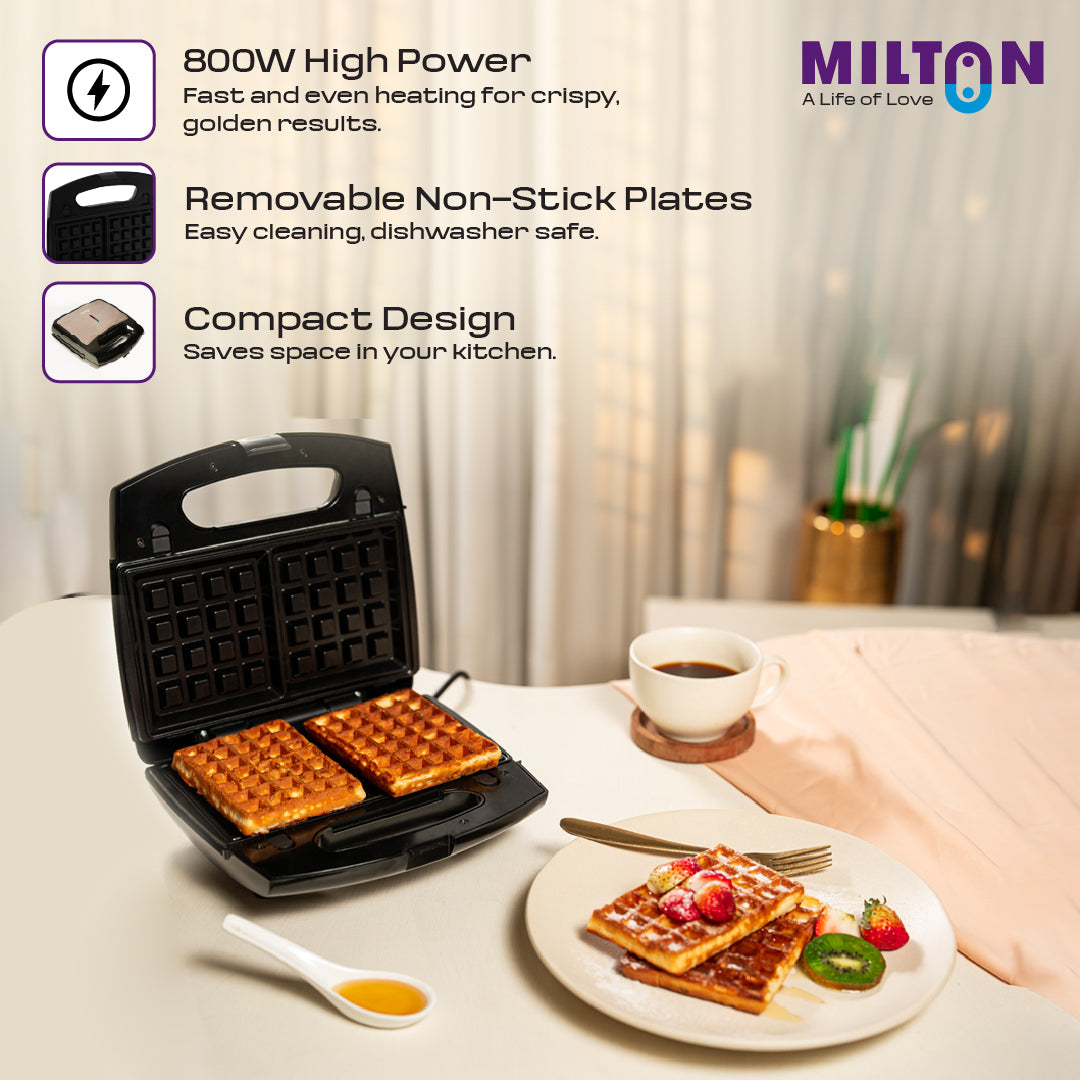 Milton Royal X 3-in-1 Sandwich Maker – 850W | Waffle, Panini Press Grill & Sandwiches