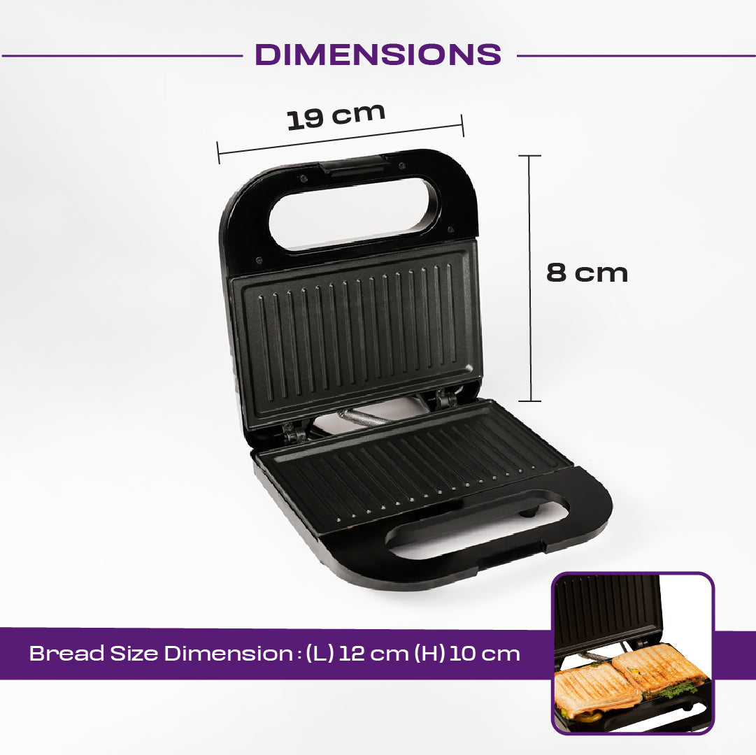 Milton Royal Pro 800W Griller Toaster Sandwich Maker 