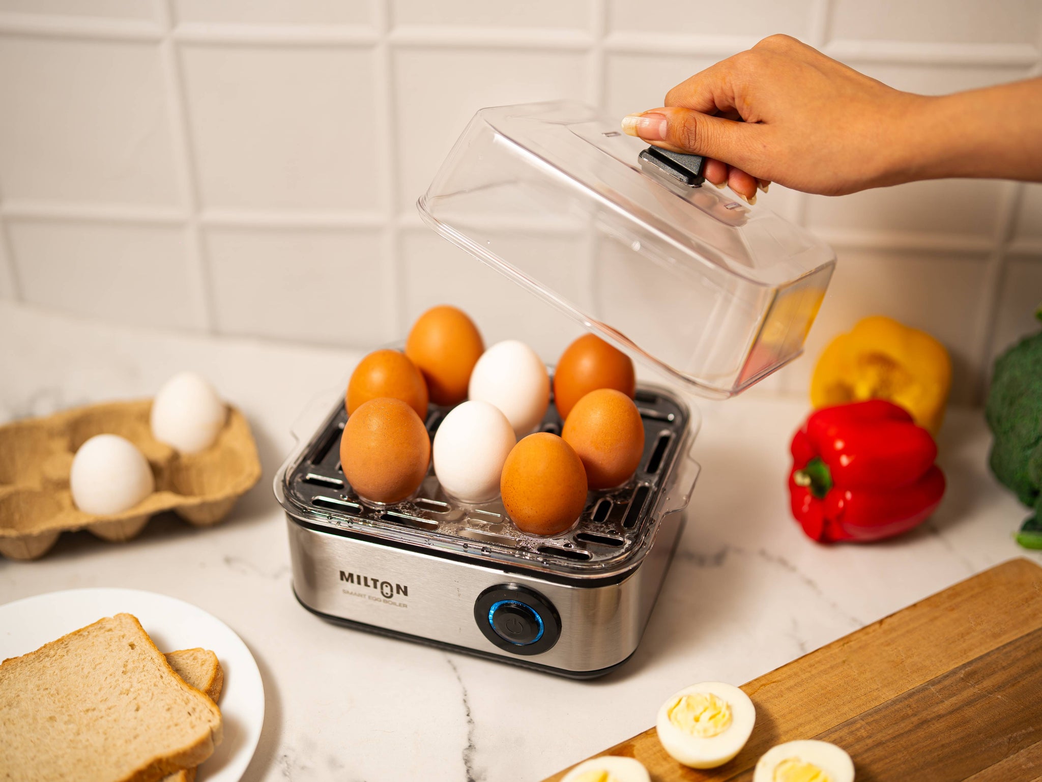 Milton Smart Instant Egg Boiler | boil upto 8 eggs | 3 boiling modes