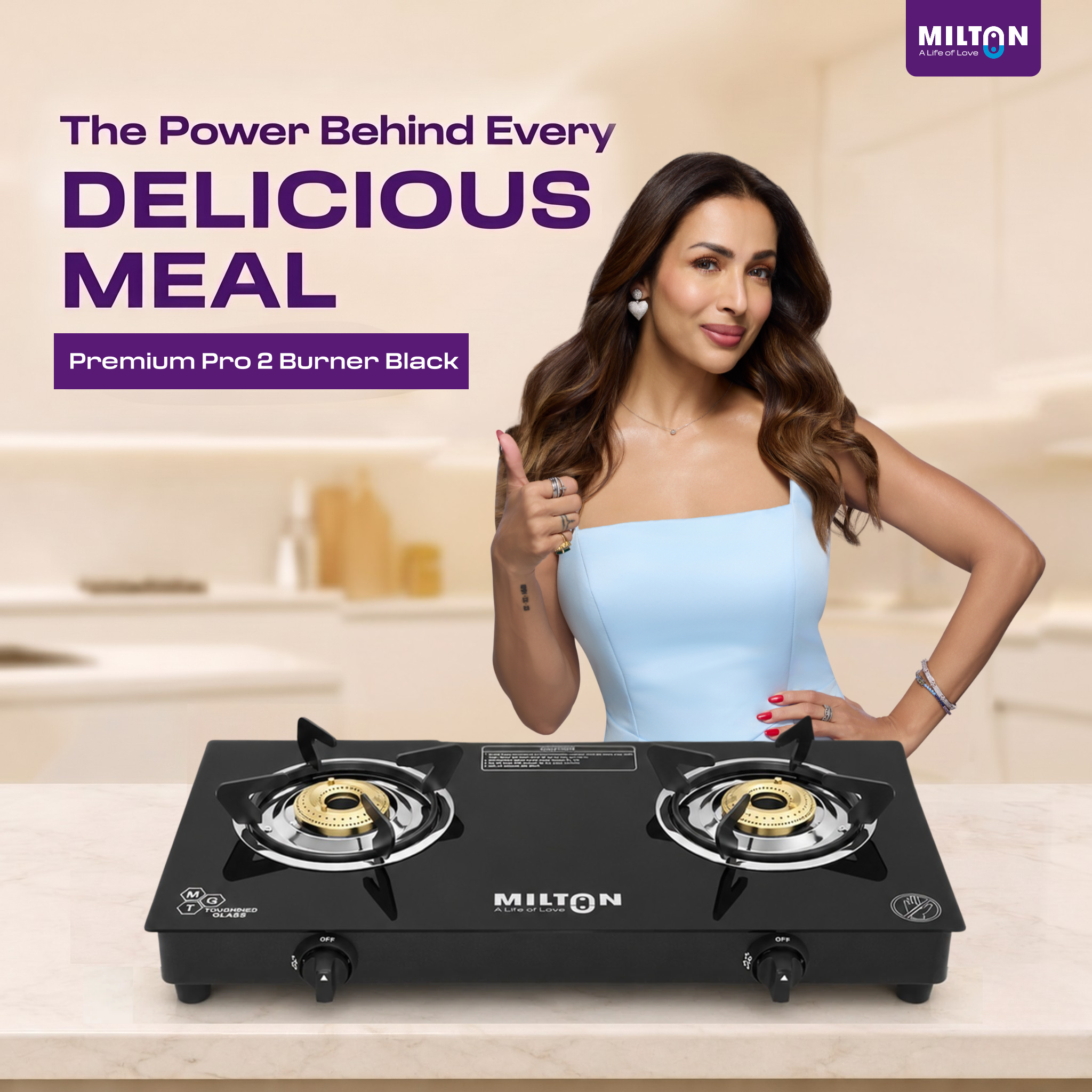Milton Premium Pro 2 Burners Auto Ignition Gas Stove