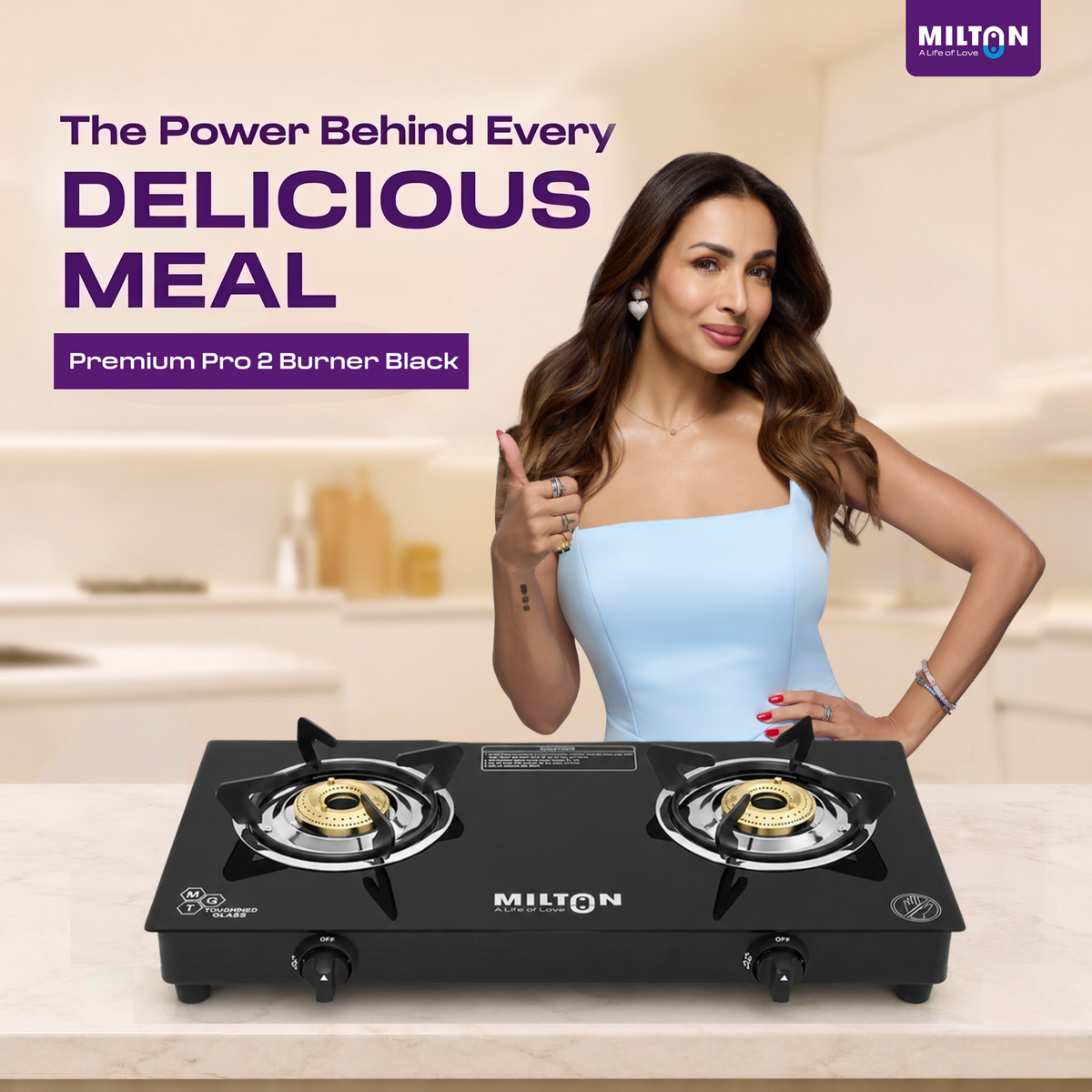 Milton Premium Pro 2 Burners Auto Ignition Gas Stove