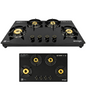 Milton Magnus 4 Burner Gas Stove Hobtop | Auto Ignition Italian SABAF Valves | 8mm Toughened Glass Top | 360° Nozzle | ISI Certified | 5 Years Glass Warranty