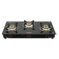Milton 3 Burner Manual Ignition Gas Stove with 6mm Toughened Red Glass Top, Premium Brass Burners, Heavy Pan Supports & LPG to PNG Compatibility 2Yr Warranty