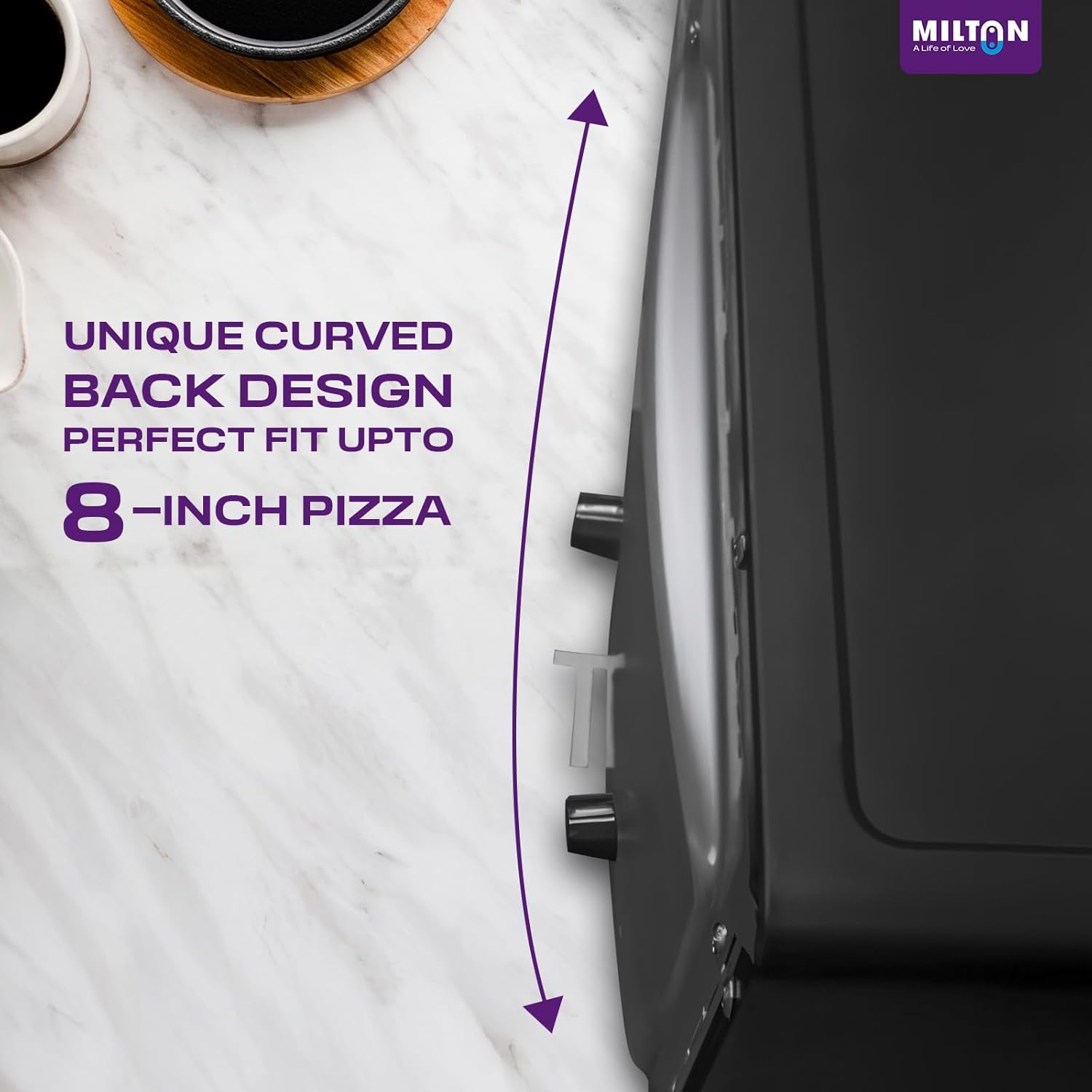 Milton 10L Oven Toaster Griller – Royal Black Finish | 800W | Ideal for Toast, Bake & Grill