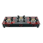 Milton 3 Burner Manual Ignition Gas Stove with 6mm Toughened Red Glass Top, Premium Brass Burners, Heavy Pan Supports & LPG to PNG Compatibility 2Yr Warranty