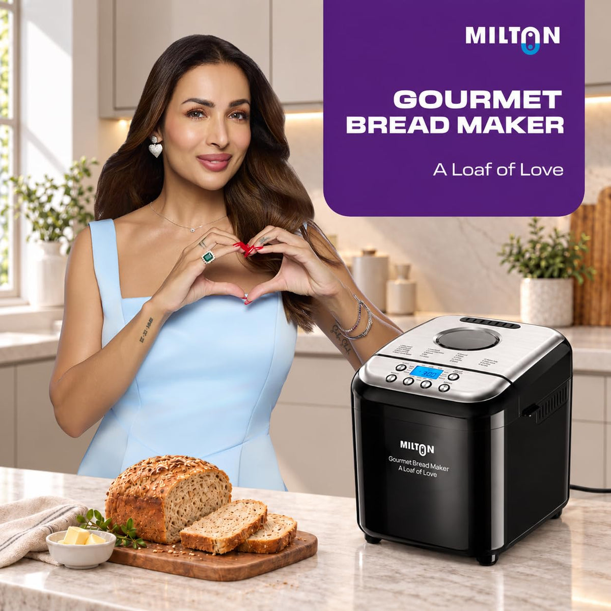 Milton Gourmet 19-in-1 Automatic Bread Maker Machine, 600W
