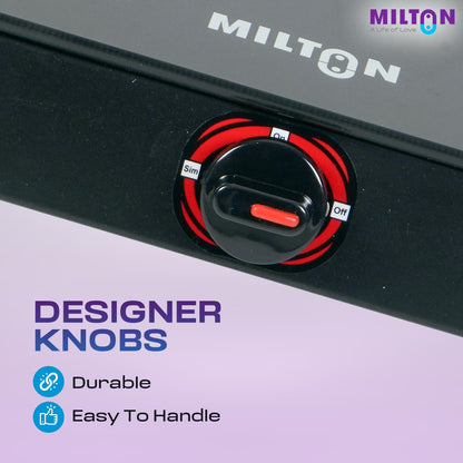Milton 3 Burner Manual Ignition Gas Stove with 6mm Toughened Red Glass Top, Premium Brass Burners, Heavy Pan Supports & LPG to PNG Compatibility 2Yr Warranty