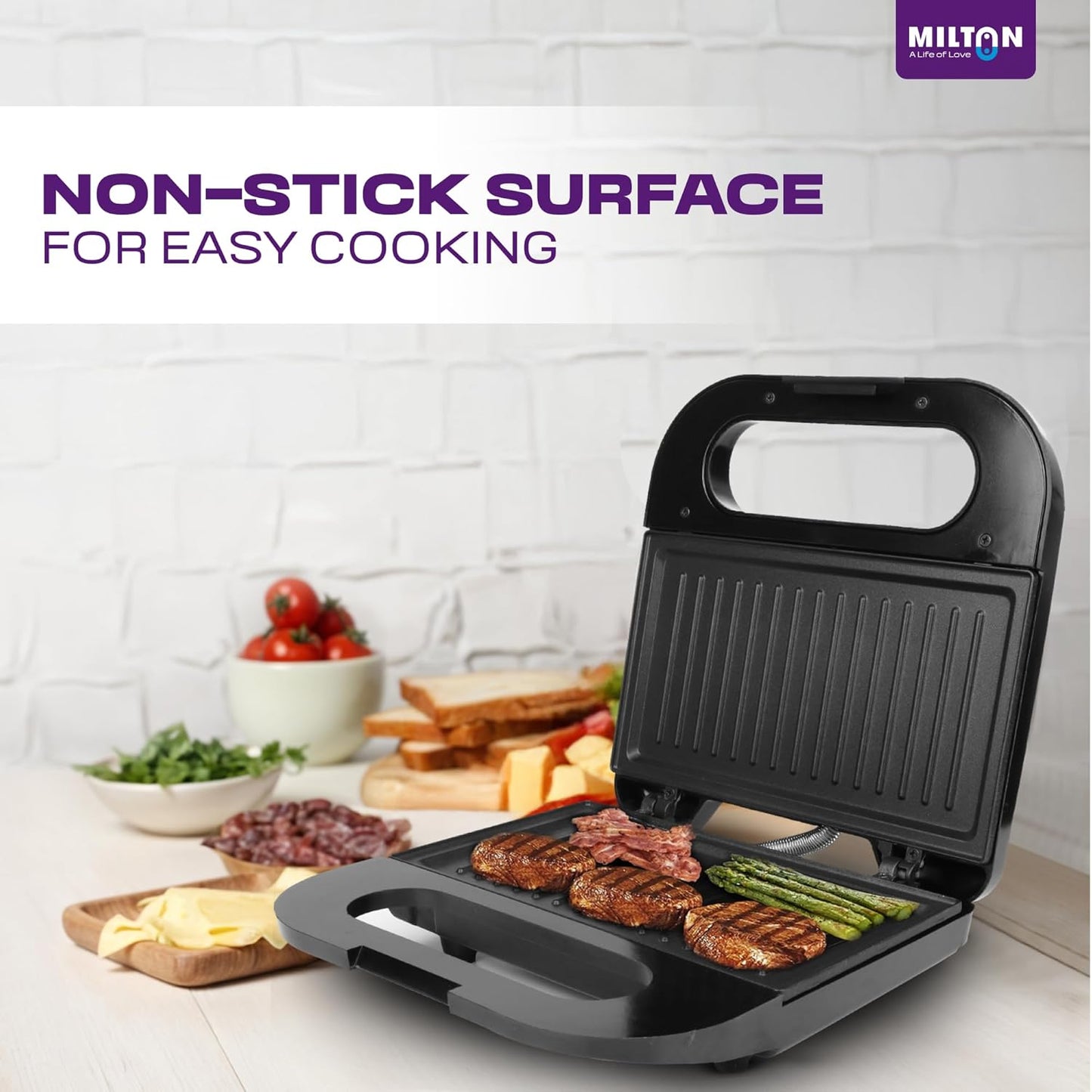 Milton Royal Pro 800W Griller Toaster Sandwich Maker