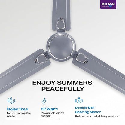 MILTON Brezza 1200mm (48") High Speed Ceiling Fan for Home | 400 RPM Powerful Motor | BEE Star Rated Energy Saving Fan | 5 Speed Mode | Rust Resistant | High Air Delivery | 2 Yr Warranty