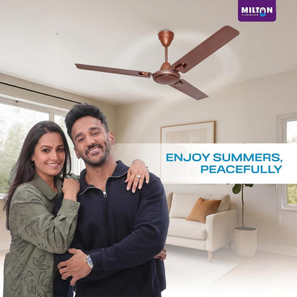 MILTON Brezza 1200mm (48") High Speed Ceiling Fan for Home | 400 RPM Powerful Motor | BEE Star Rated Energy Saving Fan | 5 Speed Mode | Rust Resistant | High Air Delivery | 2 Yr Warranty