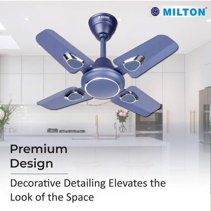 MILTON Brezza 600 mm Ceiling Fans for Home | Energy Efficient Motor | High Air Delivery 600mm ceiling fan | 24 inch High Speed fan ceiling | 2 Yr Warranty