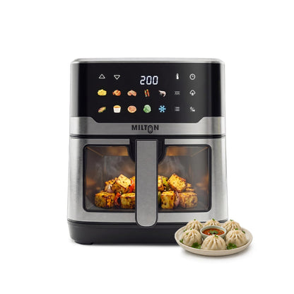 Milton Steam Air Fryer Oven 6.5L, 2200W | Air Fry, Bake, Roast & Steam | Glass Window | 360° Rapid Air Circulation | 10 Presets | Digital Touch Panel | Up to 90% Less Oil | Auto Shut-Off | 2 Year Warranty