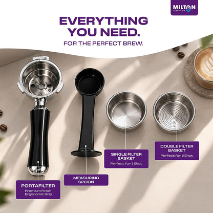 MILTON Crema Elite Espresso Coffee Maker | 20 Bar, Dual Boiler, 900ml Milk Tank & Touch Control