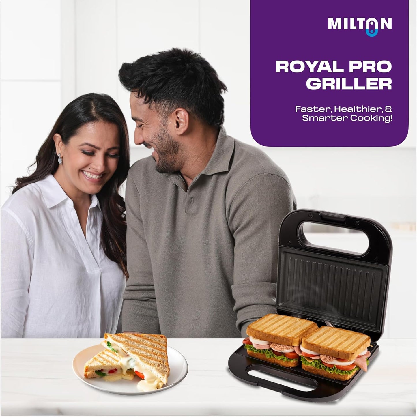 Milton Royal Pro 800W Griller Toaster Sandwich Maker
