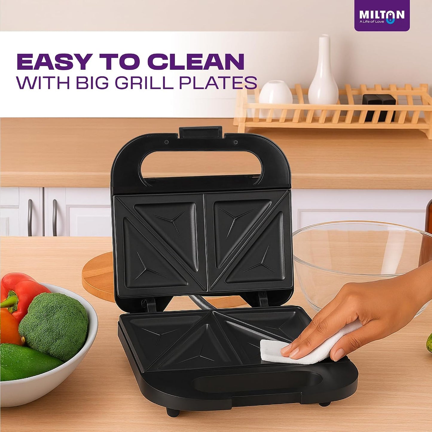 Milton Royal Pro 800W 2-Slice Triangular Sandwich Maker