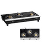 Milton Ignis Pro 3 Burners Auto Ignition Gas Stove | ISI Certified | 6mm Toughened Glass Top | 360 Degree Nozzle | Heavy Pan Support | Pure Brass Burners | 2 Yr Warranty