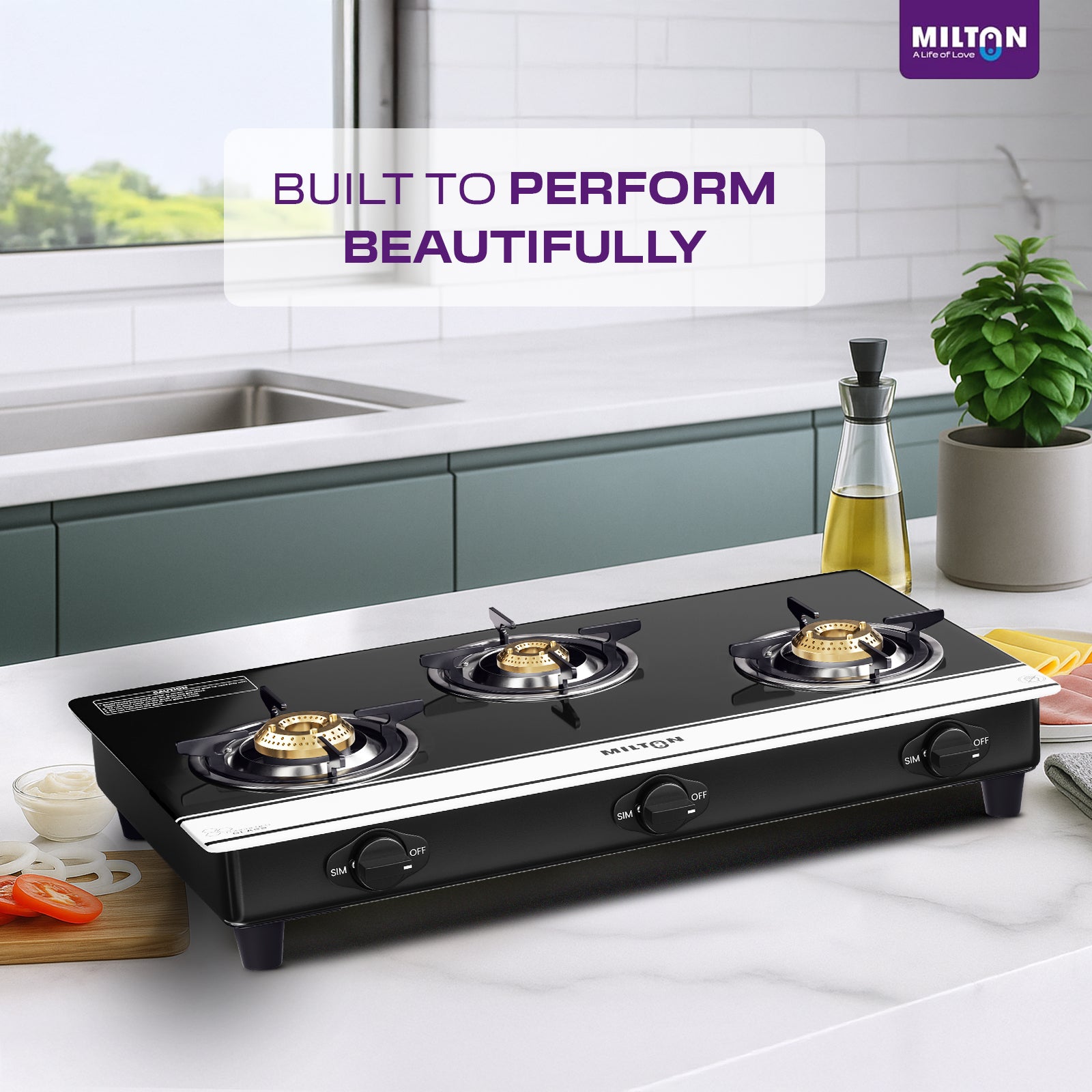 Milton Ignis Pro 3 Burners Auto Ignition Gas Stove