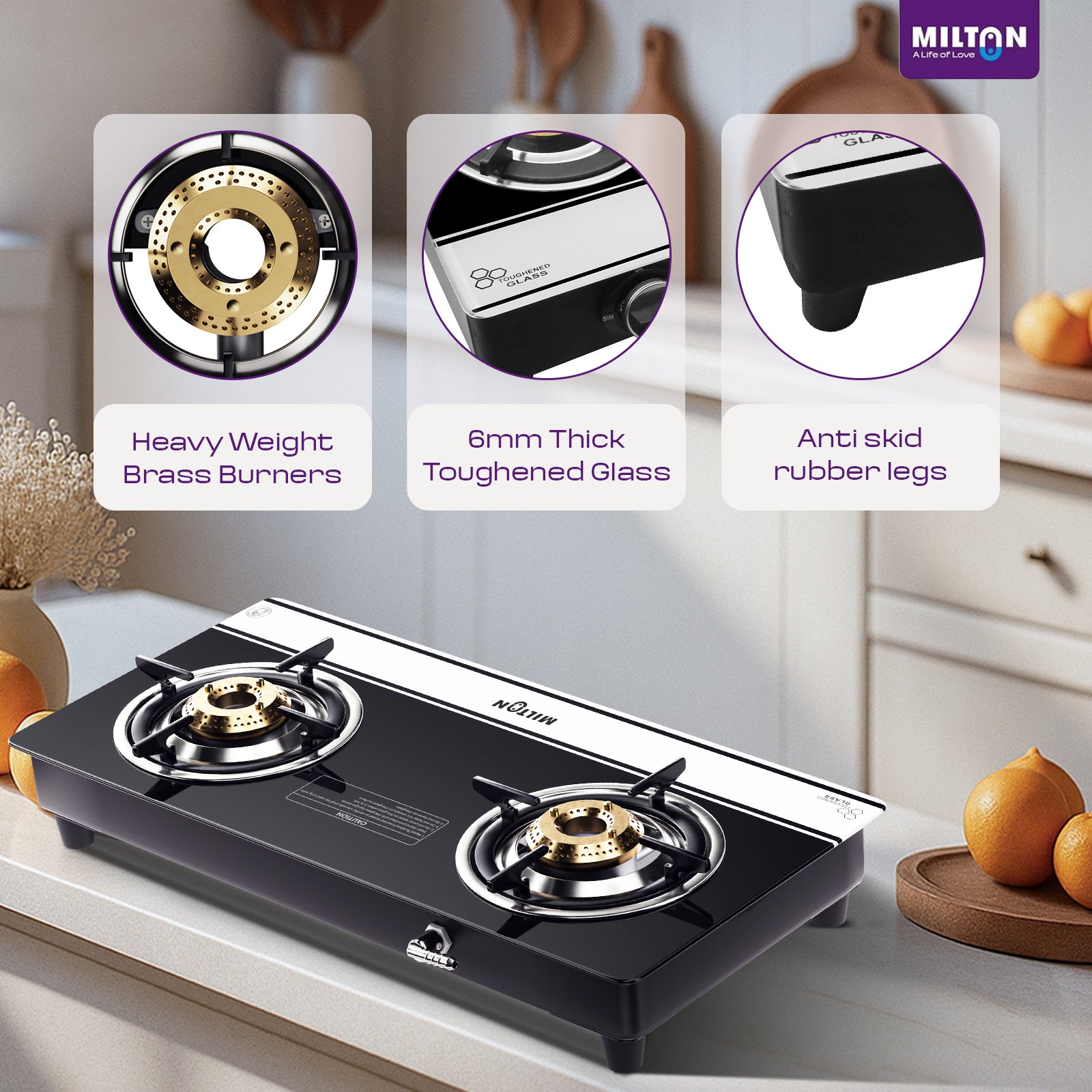 Milton Ignis Pro 2 Burners Auto Ignition Gas Stove