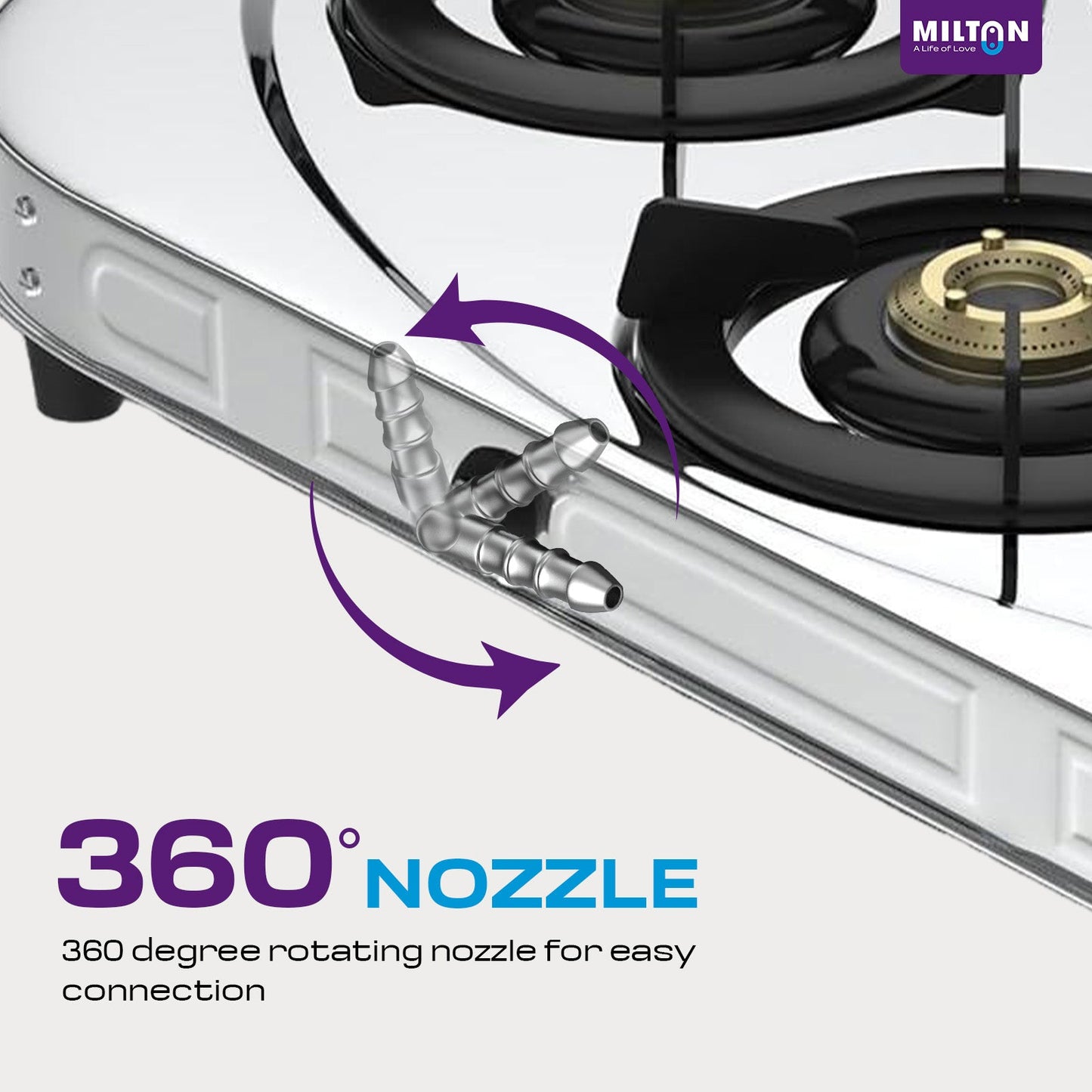 Stainless Steel Gas Stove MILTON Royal 3 Burner with Manual Ignition