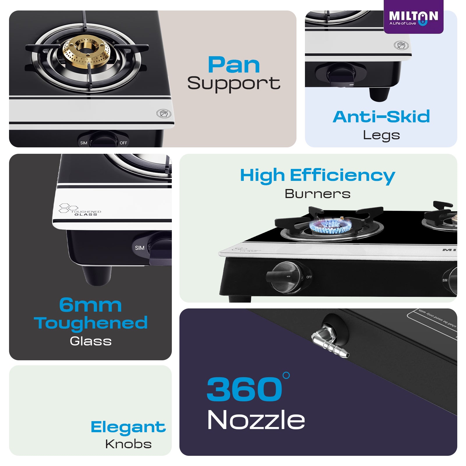 Milton Ignis Pro 3 Burners Auto Ignition Gas Stove