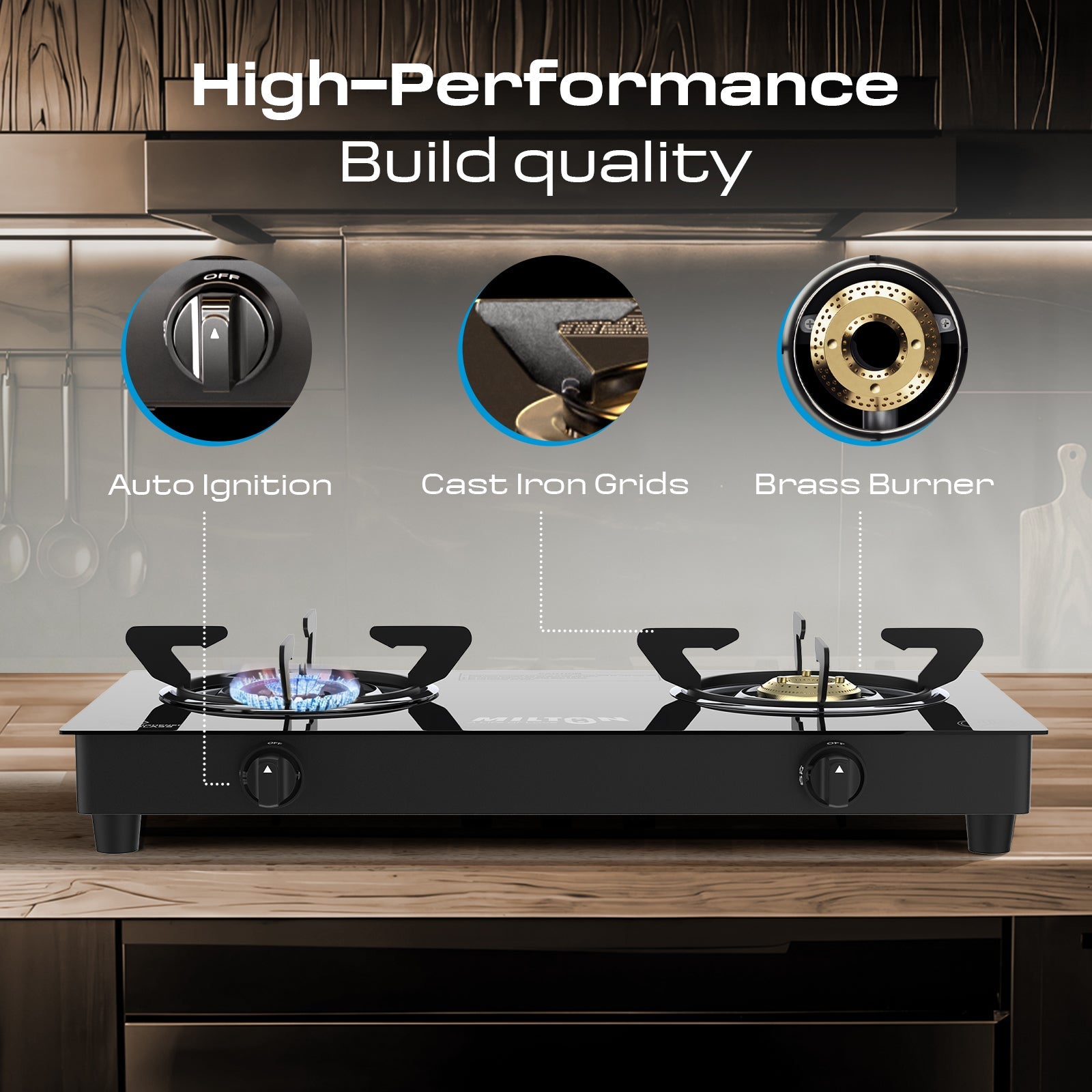 Milton Premium Pro 2 Burners Auto Ignition Gas Stove Durable & Stylish