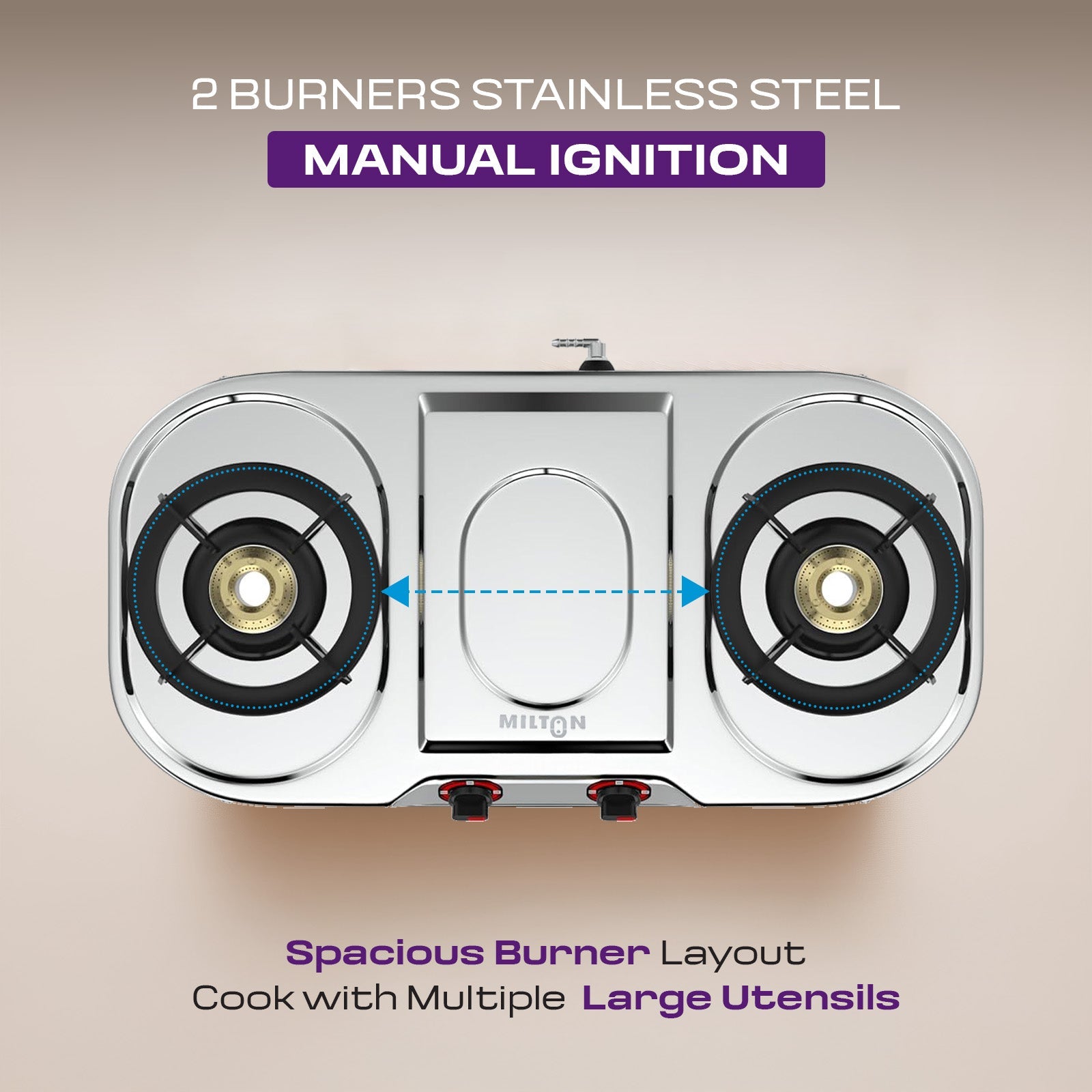 MILTON Royal Stainless Steel 3 Burners Gas Stove