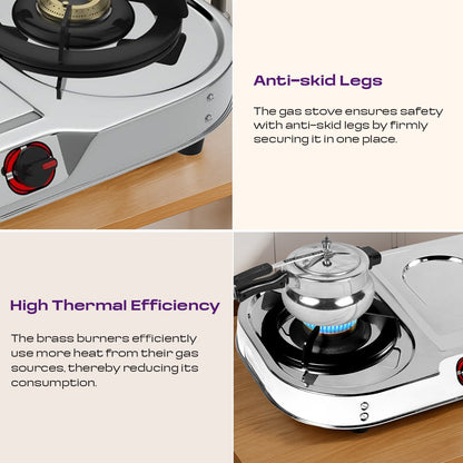 MILTON Royal Stainless Steel 3 Burners Gas Stove