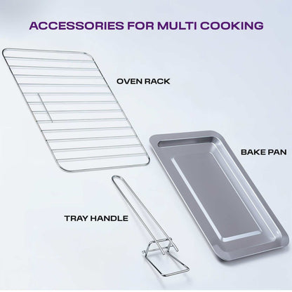 Milton 10L Oven Toaster Griller with heat-resistant glass door and compact stainless steel body.