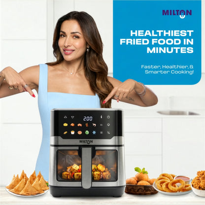 Milton Steam Air Fryer Oven 6.5L 2200W Air Fry, Bake, Roast & Steam 360° Air Circulation 10 Presets Touch Panel 2Yr Warranty