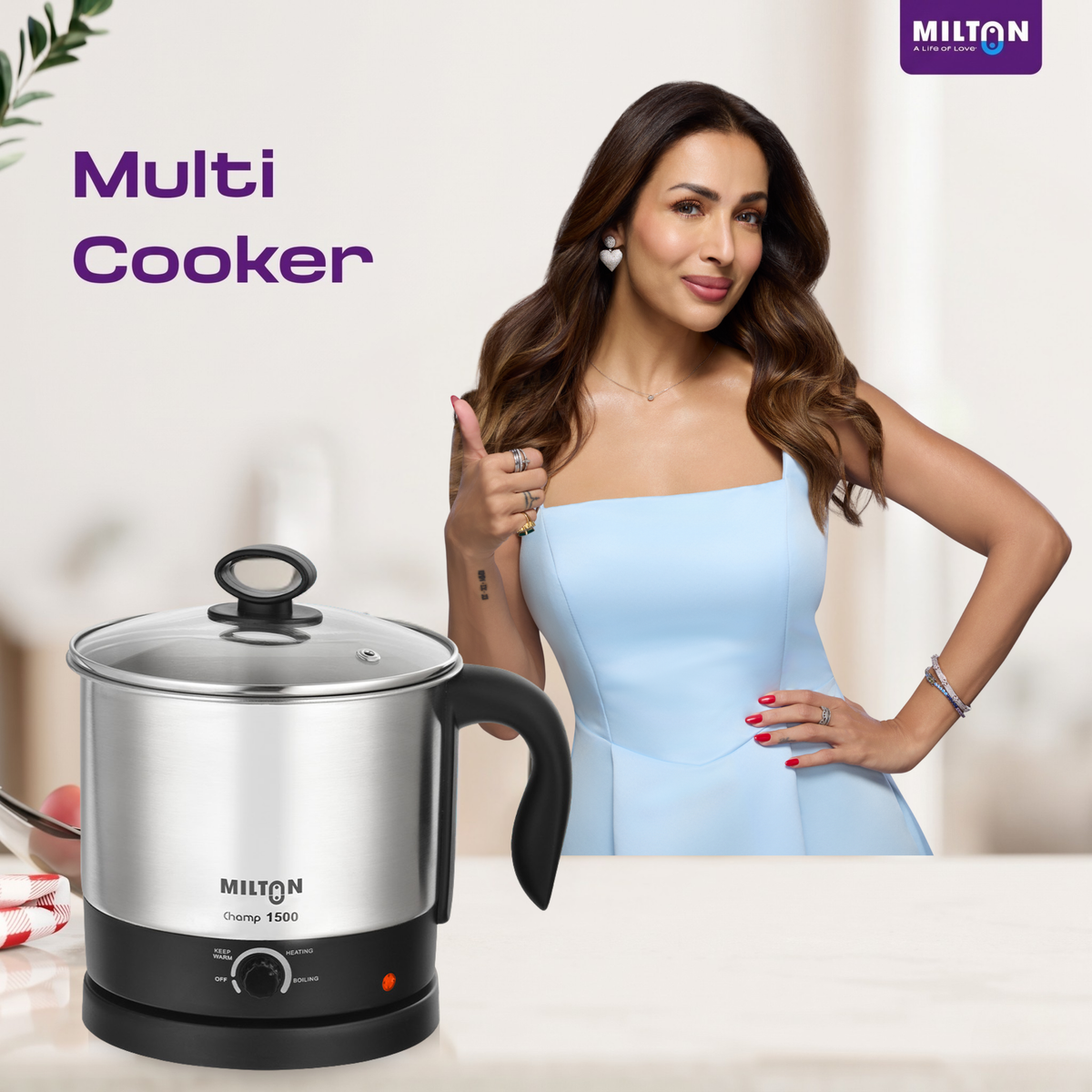 Milton Champ 1.5L 600W Electric Multi Cook Kettle with Steamer | Multipurpose Electric Kettle for Boiling Eggs, Water, Milk, Tea, Noodles & Soup | Stainless Steel Body | 3 Modes | 2 Year Warranty