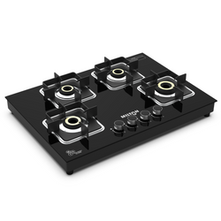 Elite Top Hob 4 Burner Automatic Ignition Glass Stove Tempered Glass
