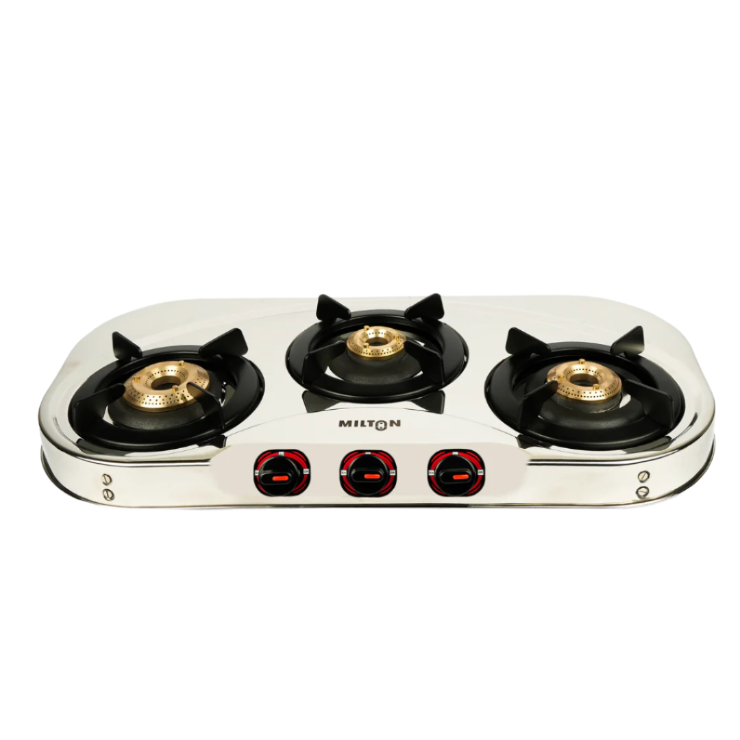MILTON Royal Stainless Steel Gas Stove 3 Burners