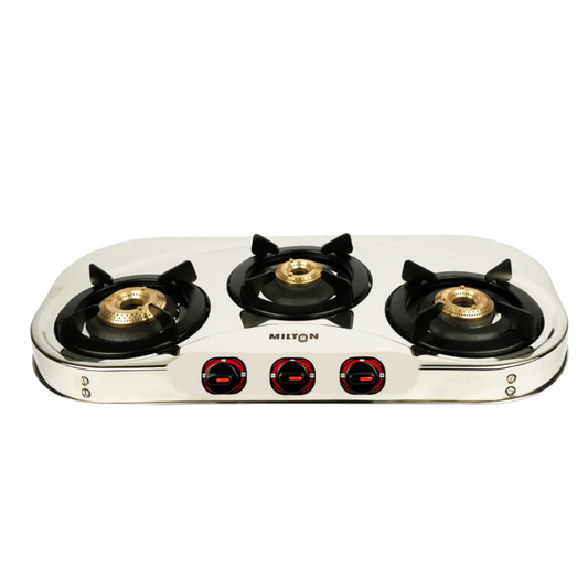 MILTON Royal Stainless Steel Gas Stove 3 Burners